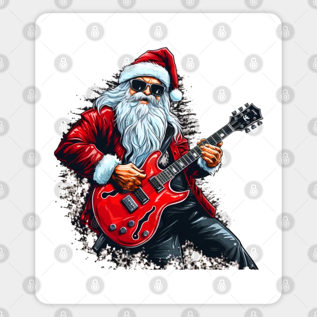 Guitar Santa Magnet by MZeeDesigns